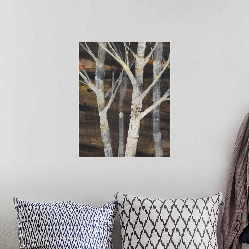 A bohemian room featuring Silver Trees I