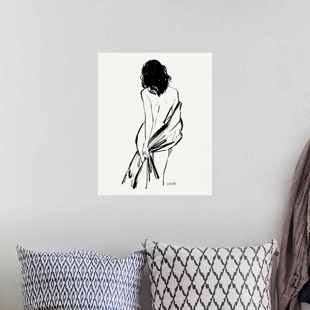 A bohemian room featuring Sketched Nudes I