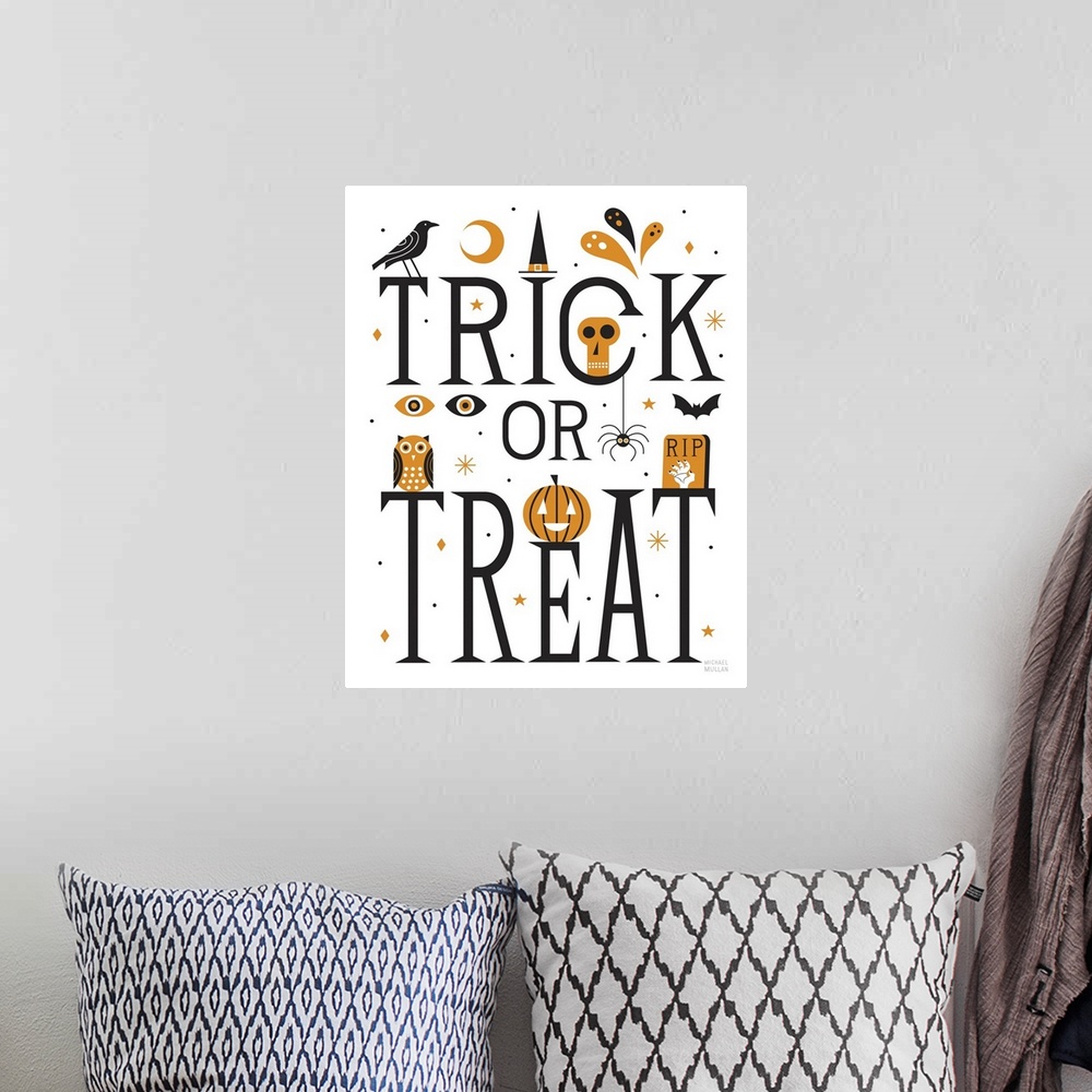 A bohemian room featuring Trick or Treat I Bright White