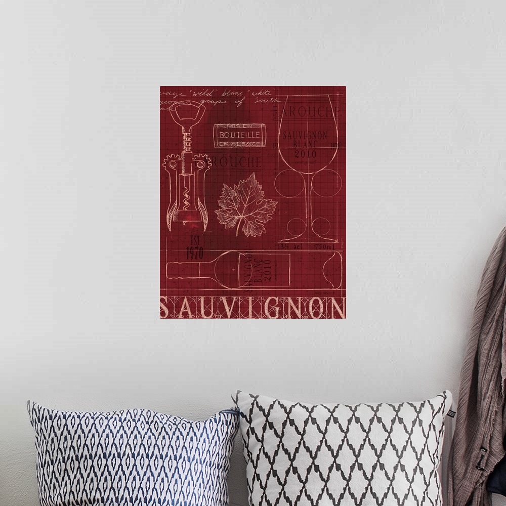 A bohemian room featuring Wine Blueprint IV