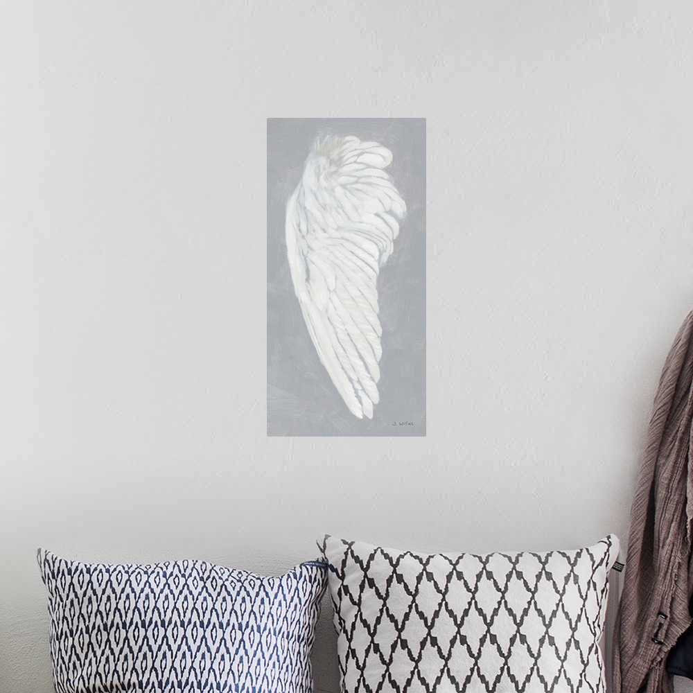 A bohemian room featuring Wings II On Gray Flipped