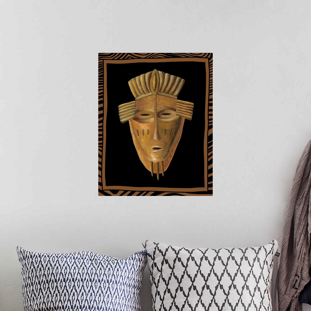 A bohemian room featuring African Mask I