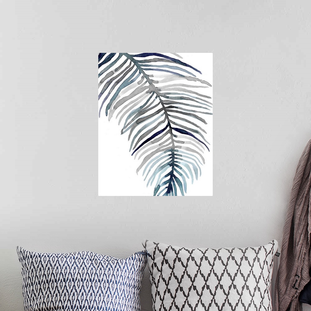 A bohemian room featuring Blue Feathered Palm II