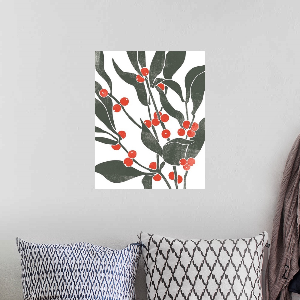 A bohemian room featuring Colorblock Berry Branch II