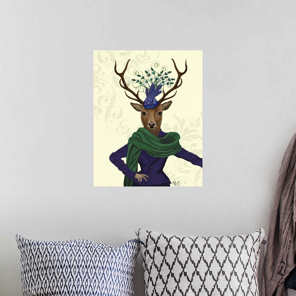 A bohemian room featuring Deer and Fascinator