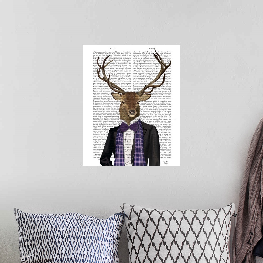 A bohemian room featuring Deer in Evening Suit, Portrait