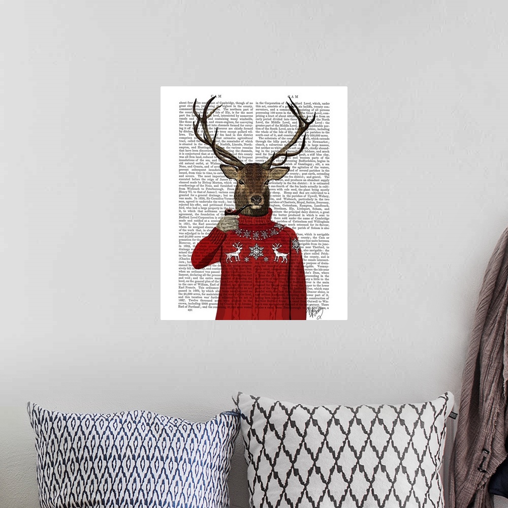 A bohemian room featuring Deer in Ski Sweater