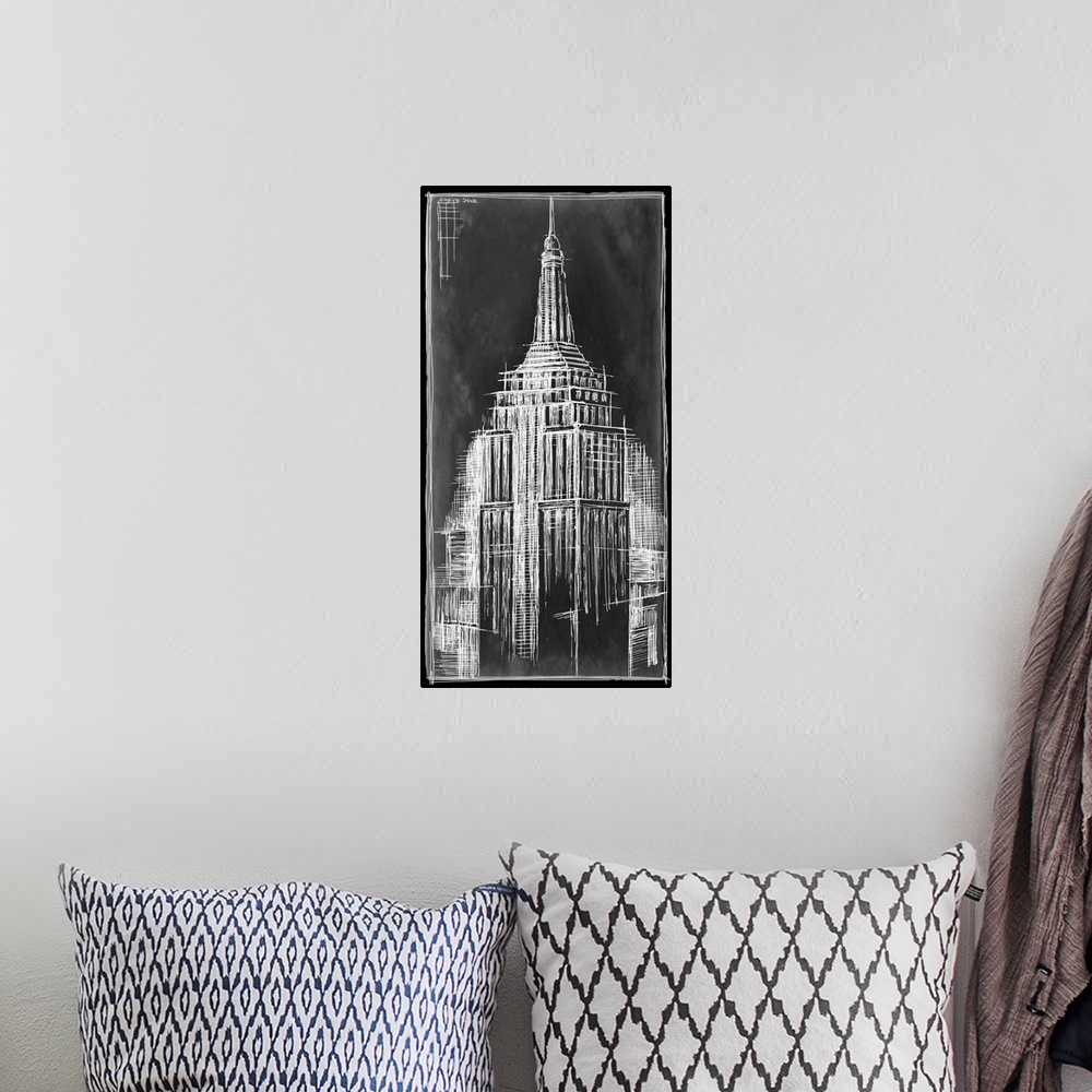 A bohemian room featuring Empire State Blueprint