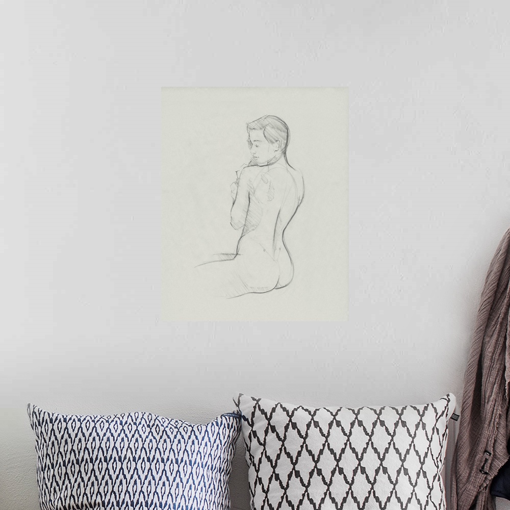 A bohemian room featuring Female Back Sketch I