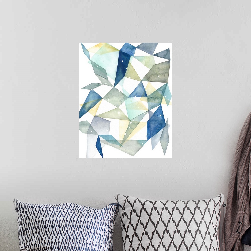 A bohemian room featuring Geometric Jewel Abstract I