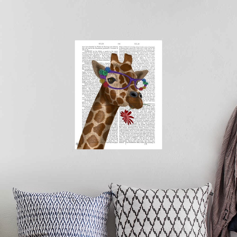 A bohemian room featuring Giraffe and Flower Glasses 2