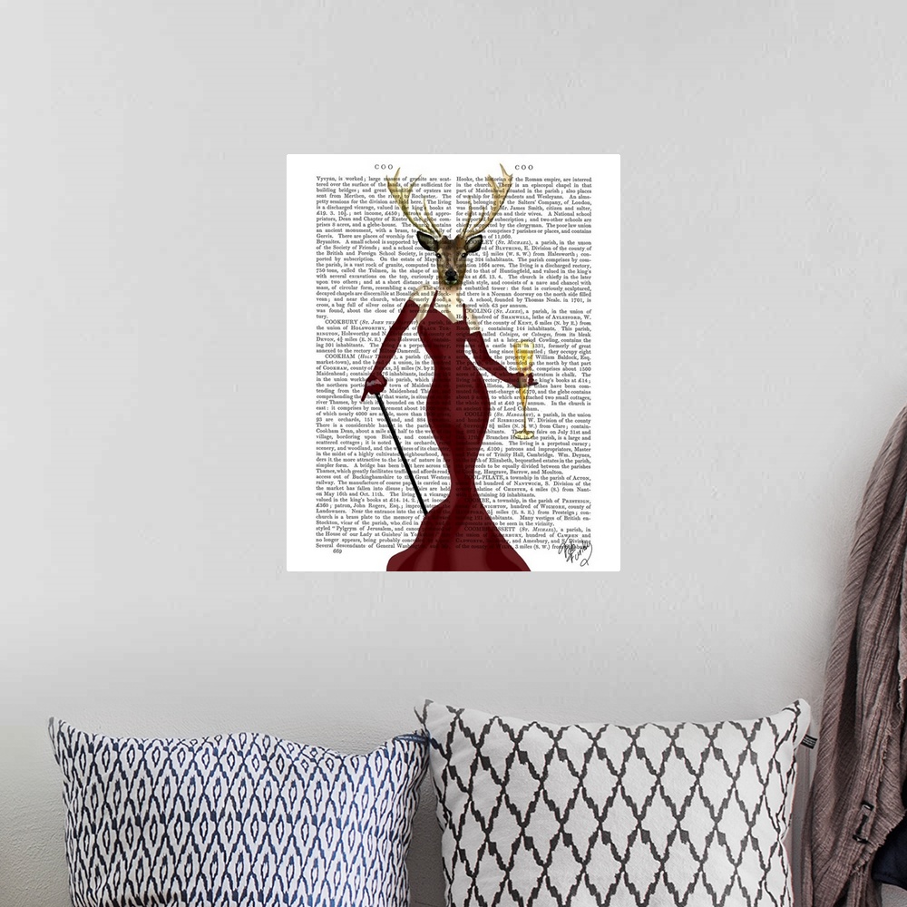 A bohemian room featuring Glamour Deer in Marsala