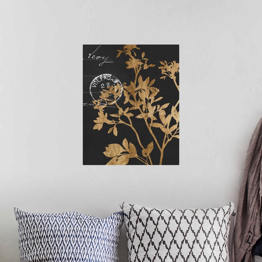 A bohemian room featuring Golden Leaves IV