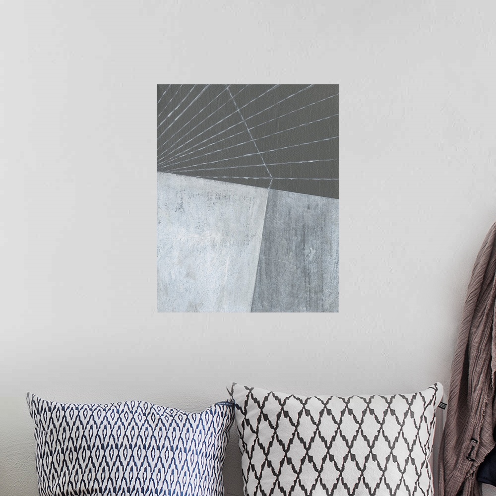A bohemian room featuring Gray Matter Lines I