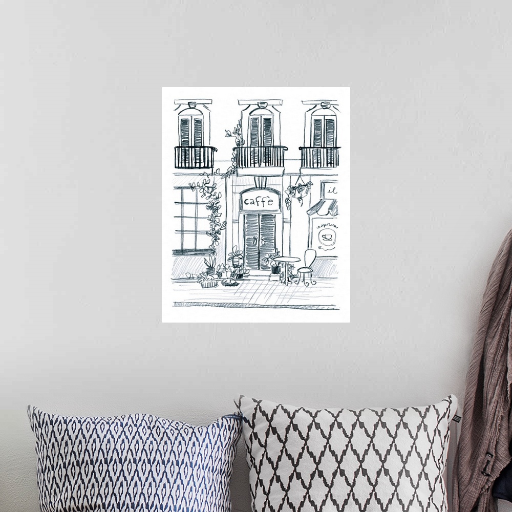 A bohemian room featuring Italian Street Sketch III