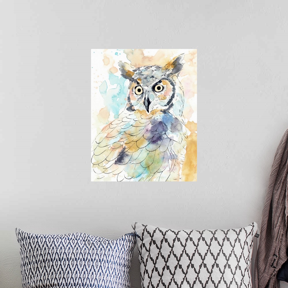 A bohemian room featuring Owl Majestic II