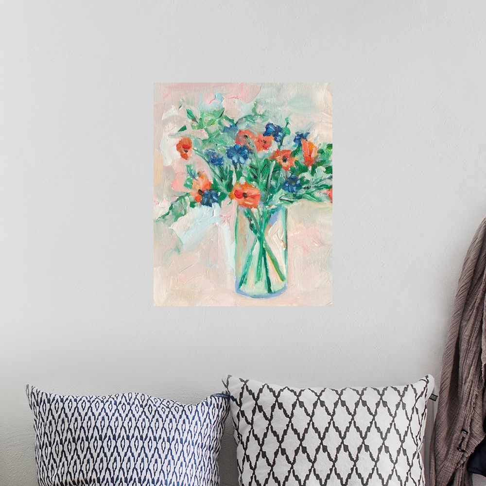 A bohemian room featuring Painterly Soft Bouquet II