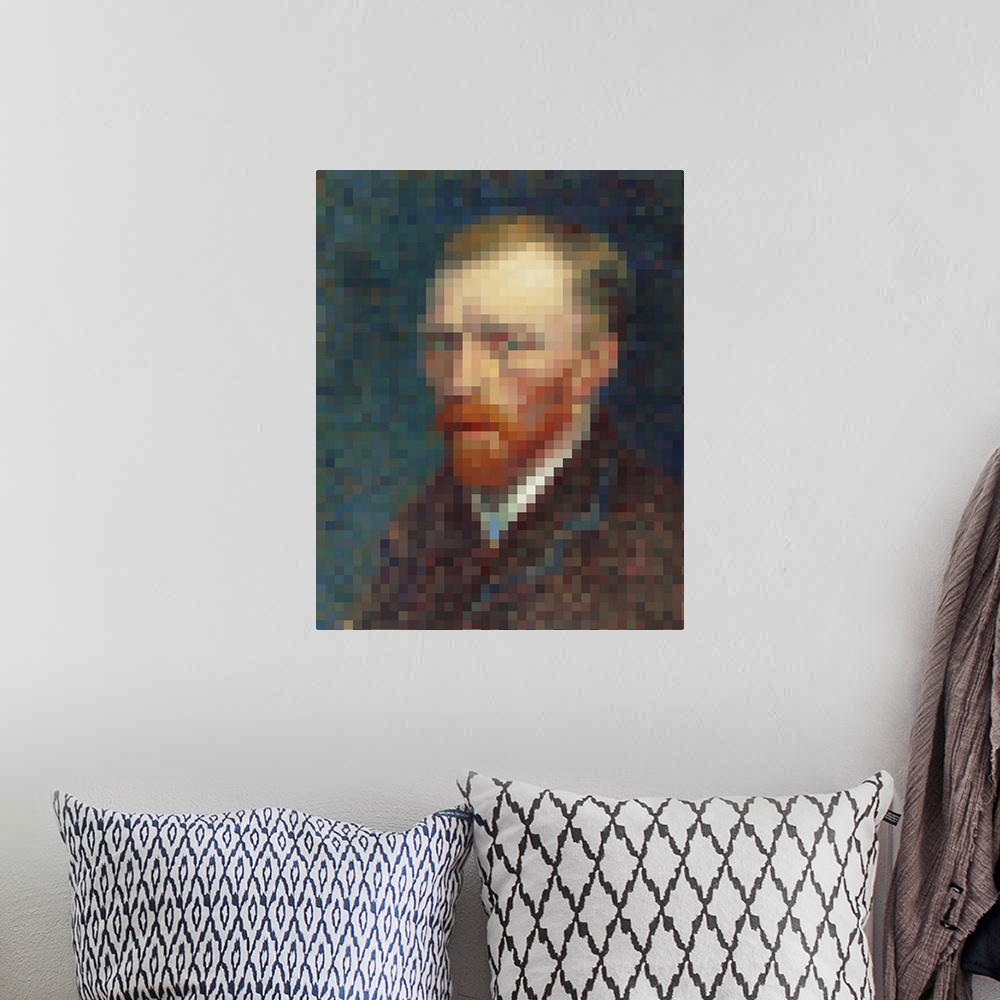 A bohemian room featuring Pixelated Van Gogh