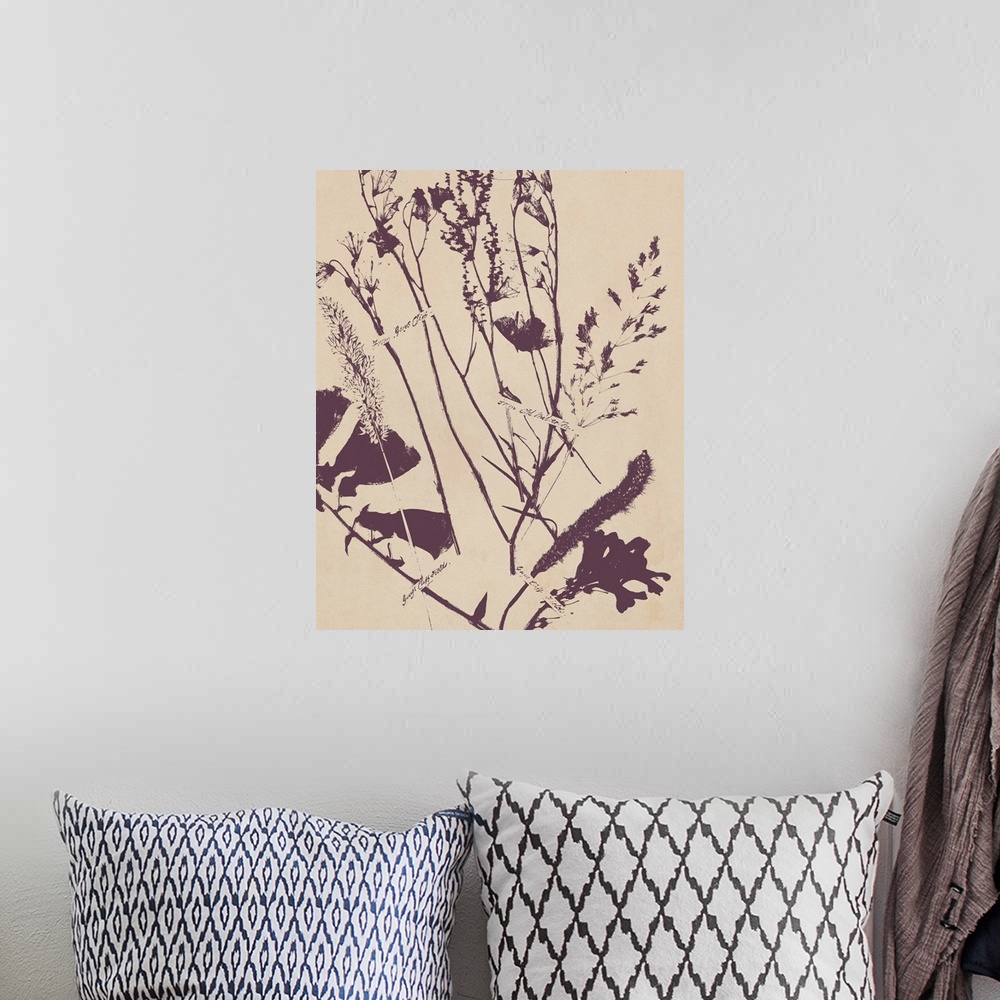 A bohemian room featuring Pressed Silhouette IV