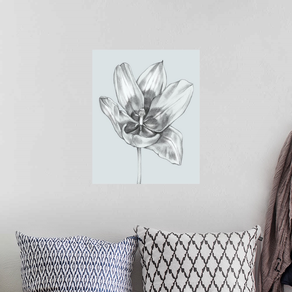 A bohemian room featuring Silvery Blue Tulips II