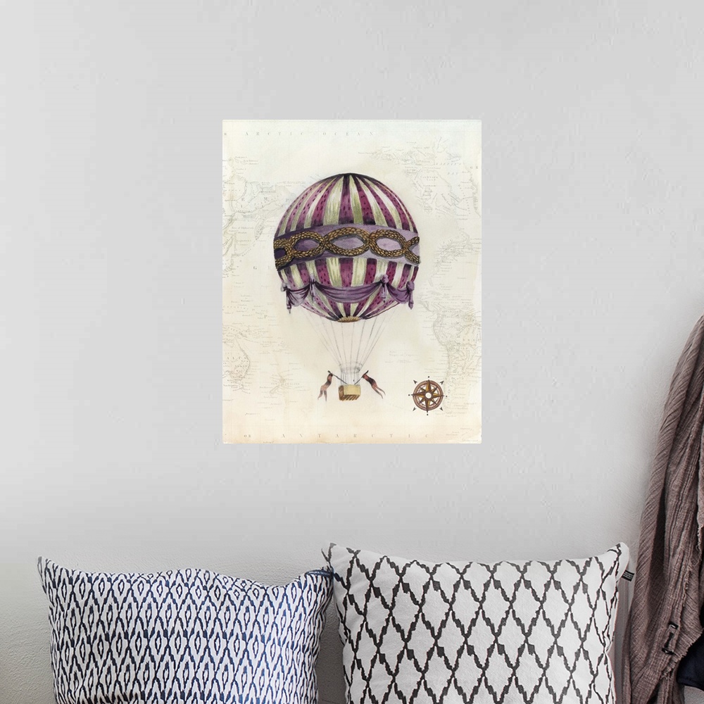 A bohemian room featuring Vintage Hot Air Balloons I