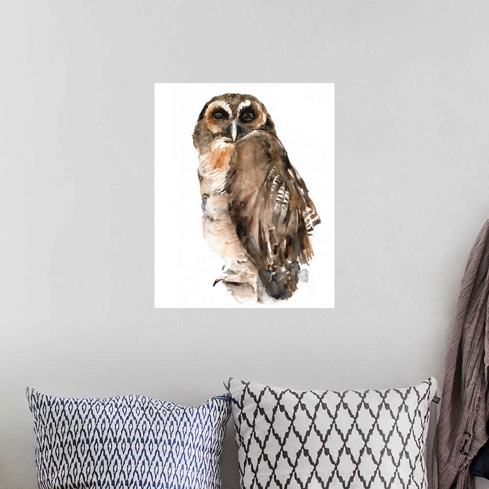A bohemian room featuring Watercolor Owl I