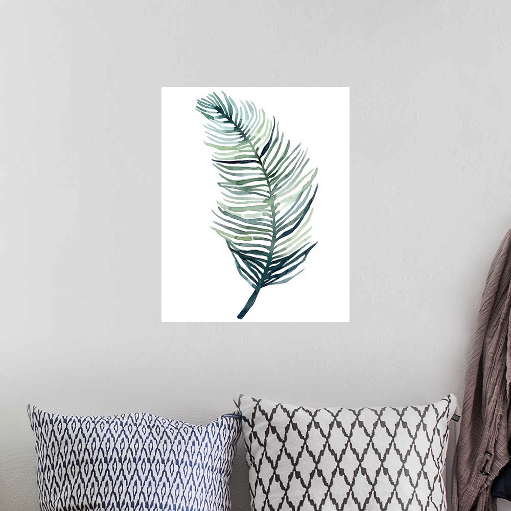 A bohemian room featuring Watercolor Palm Leaves II
