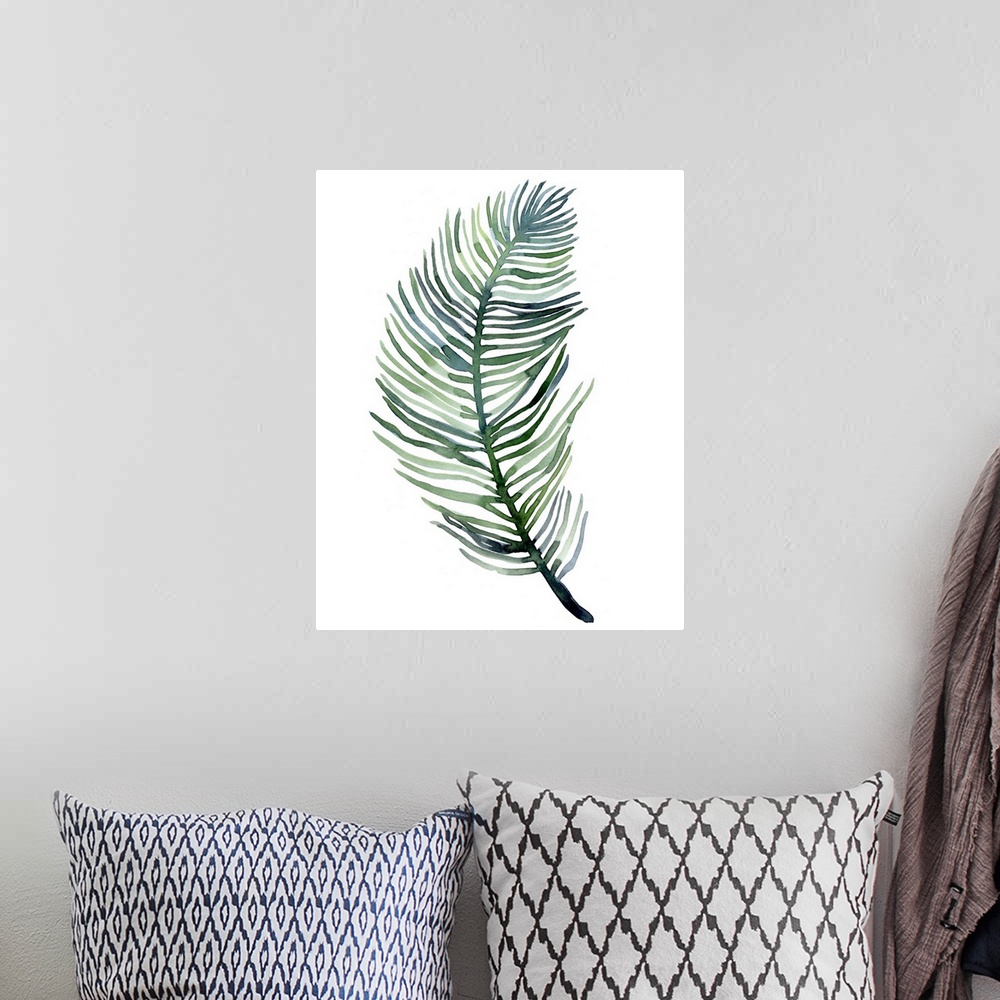 A bohemian room featuring Watercolor Palm Leaves III