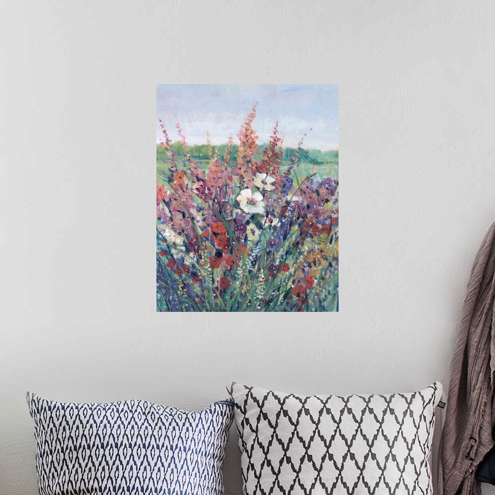 A bohemian room featuring Wildflowers In Pasture I