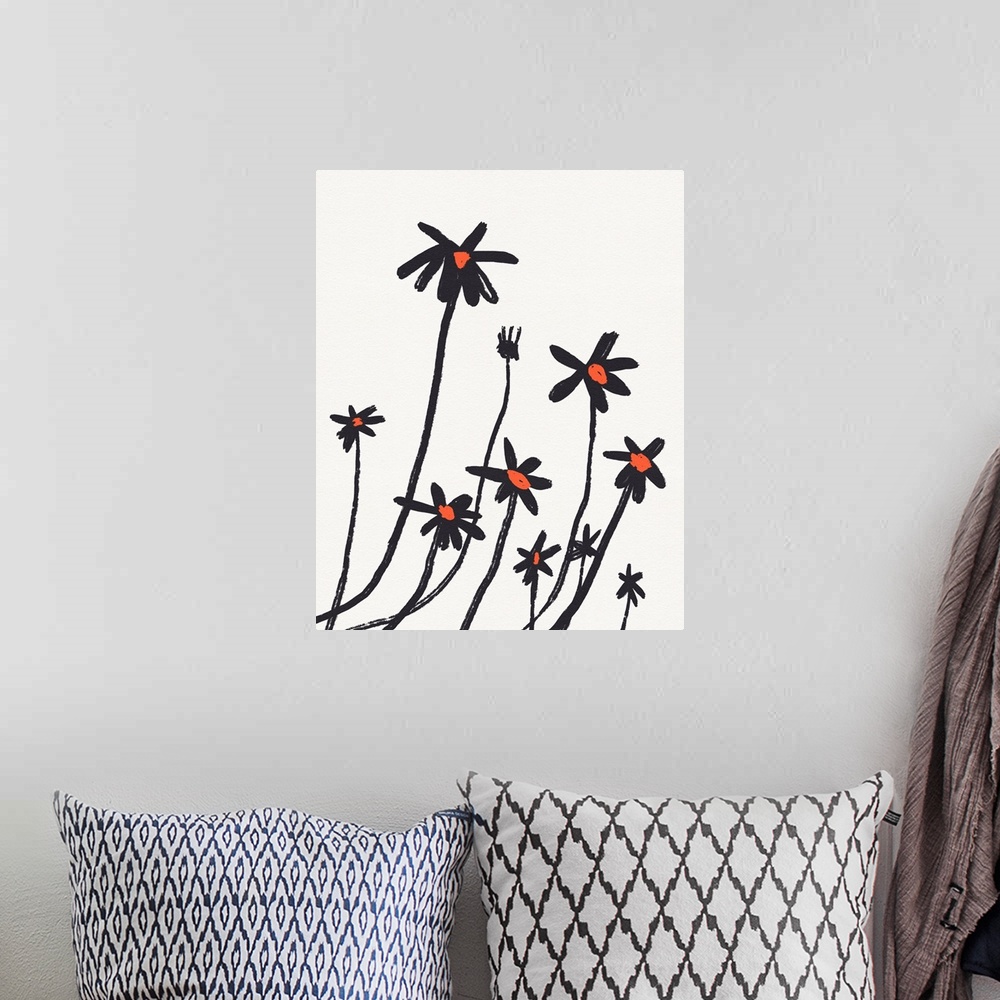 A bohemian room featuring Young Coneflowers I