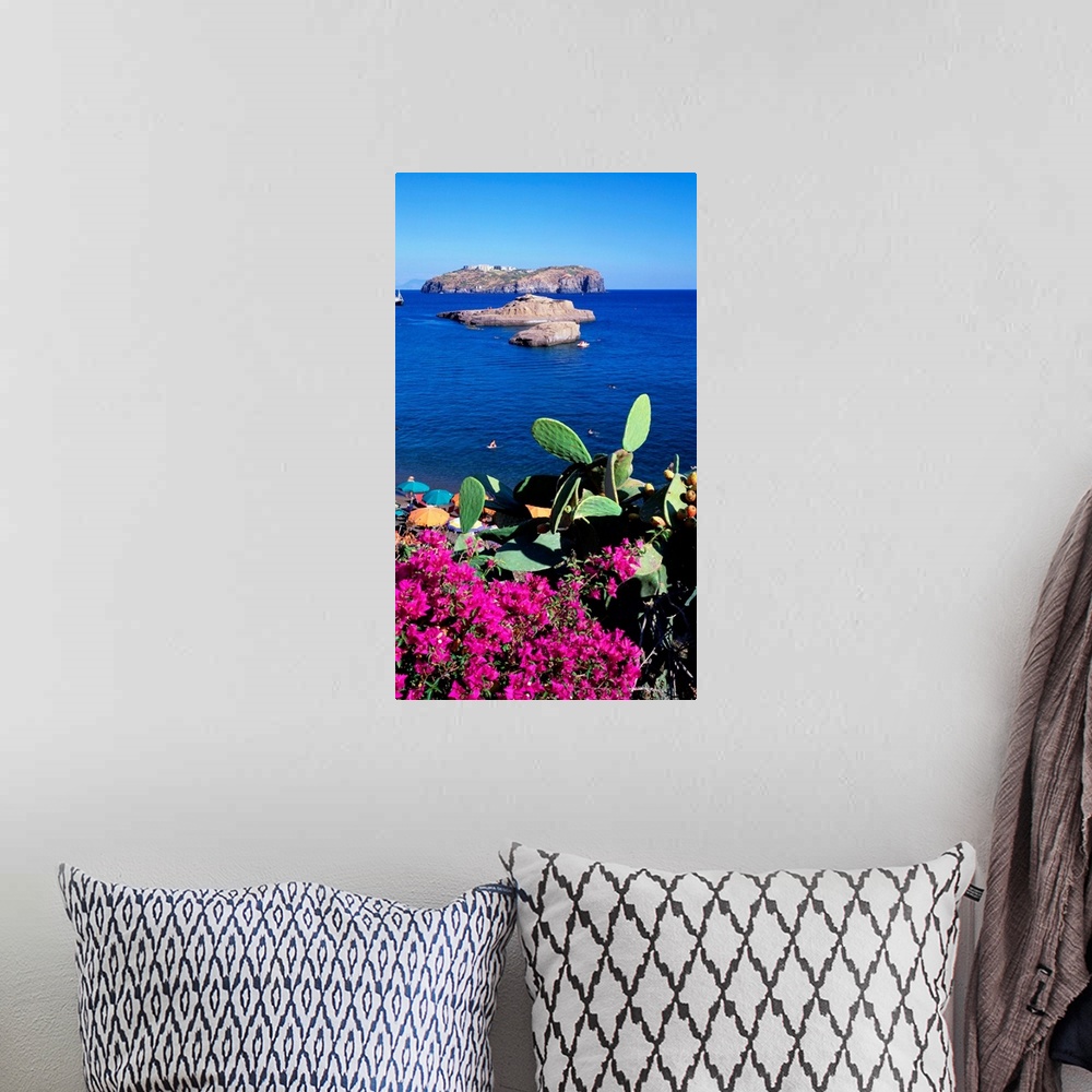 A bohemian room featuring Italy, Pontine Islands, Santo Stefano Island in front of Cala Nave beach