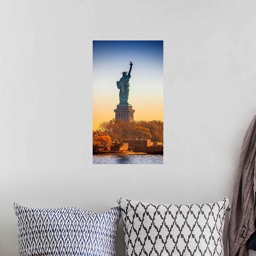 A bohemian room featuring USA, New York City, Manhattan, Lower Manhattan, Liberty Island, Statue of Liberty, Statue of Libe...