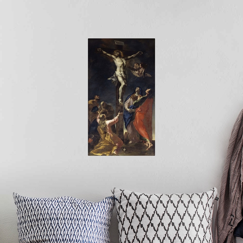 A bohemian room featuring Crucifixion, By Francesco Polazzo