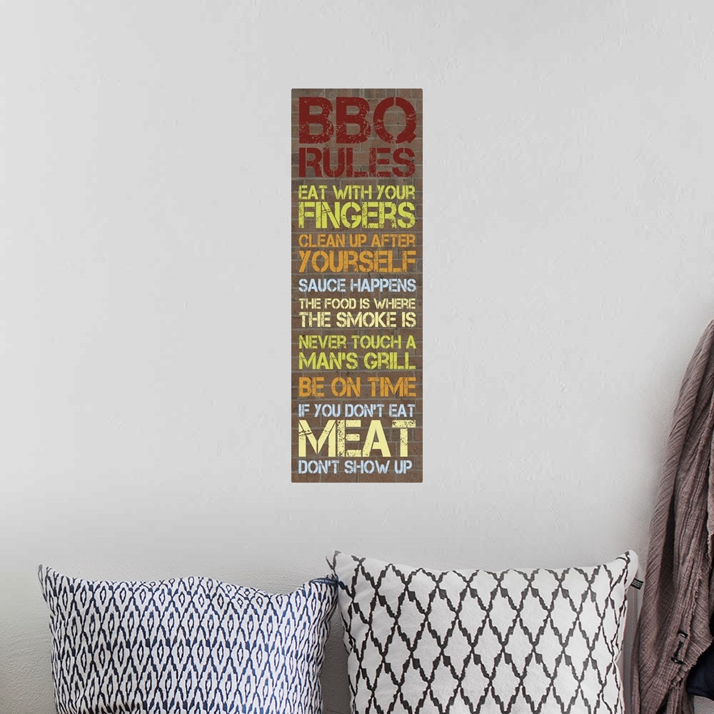 A bohemian room featuring BBQ Rules I