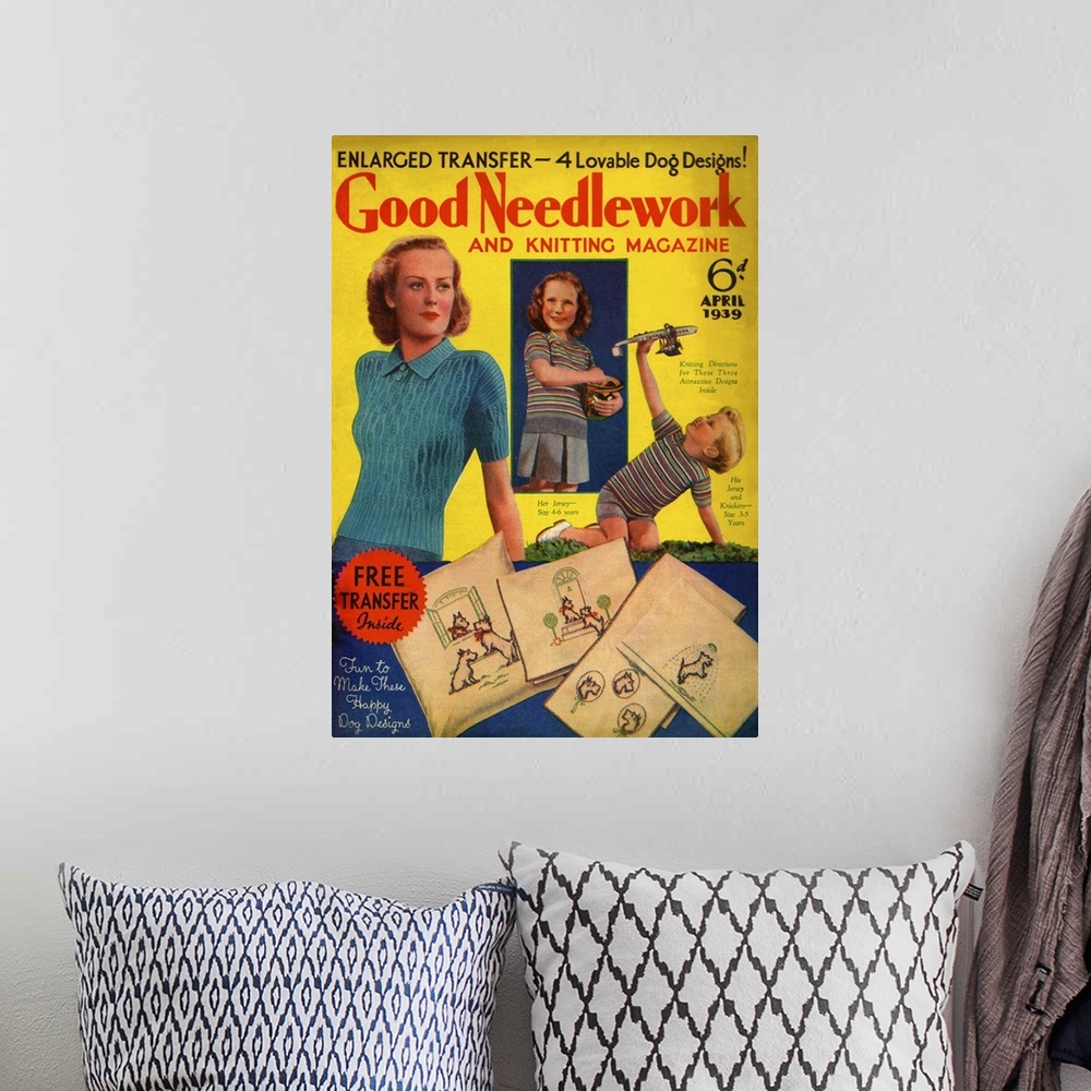 A bohemian room featuring 1930s UK Good Needlework and Knitting  Magazine Cover