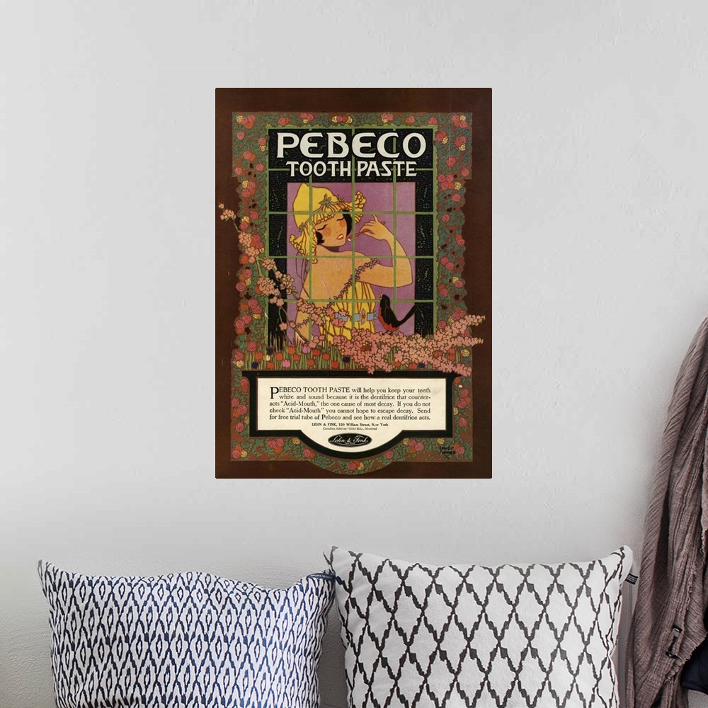 A bohemian room featuring Pebeco Toothpaste