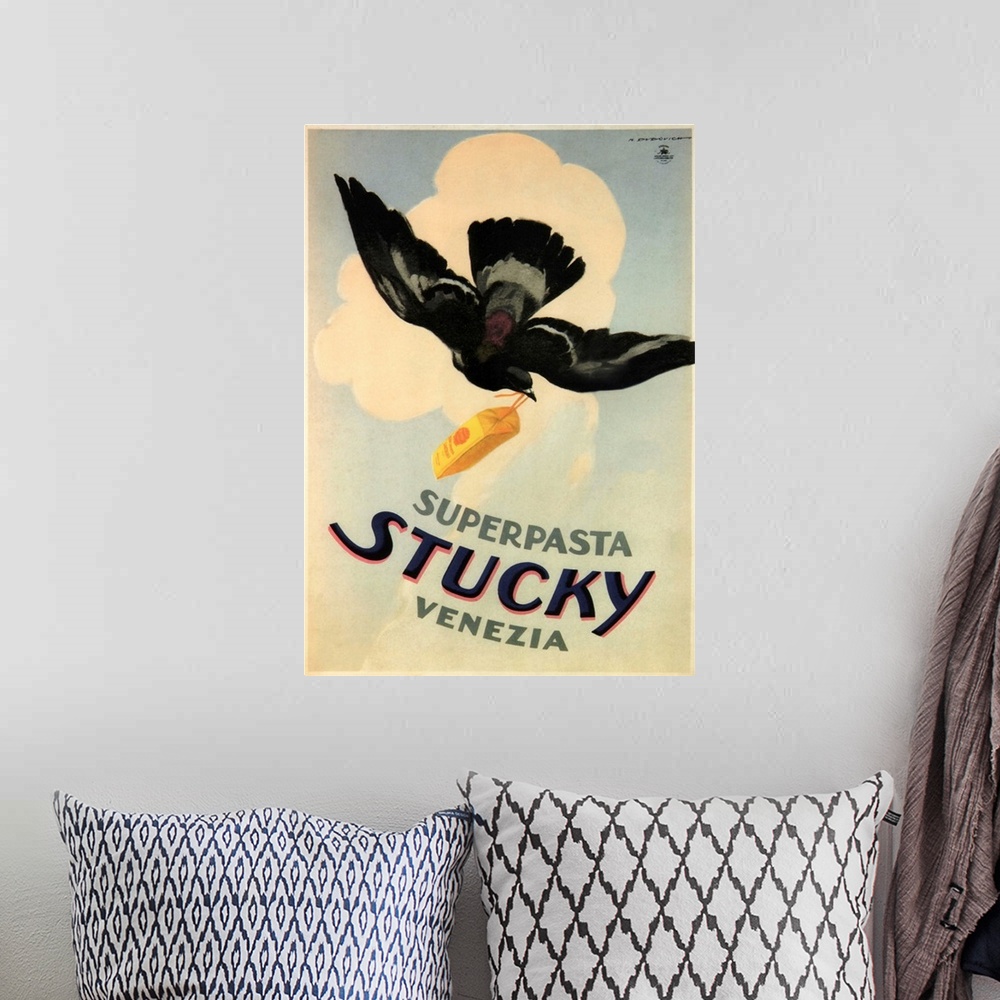 A bohemian room featuring Stucky Pasta - Vintage Advertisement