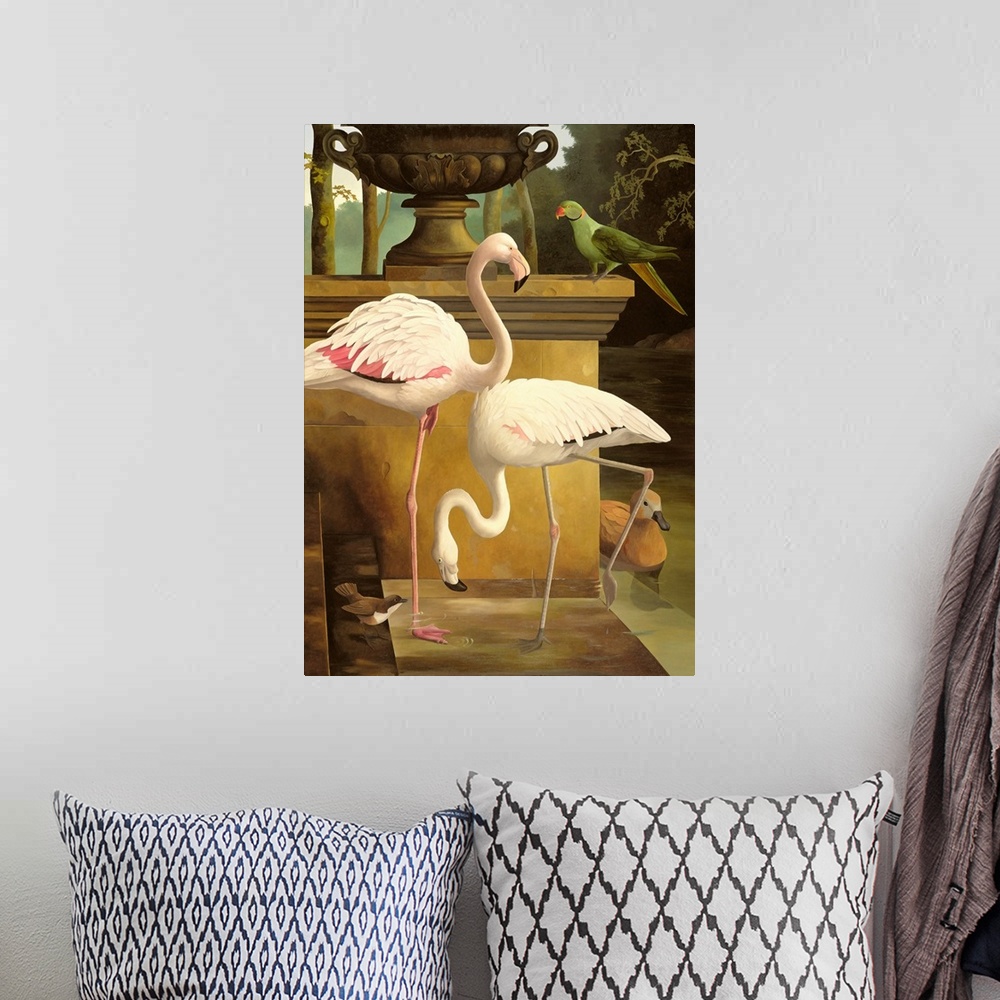 A bohemian room featuring Flamingos