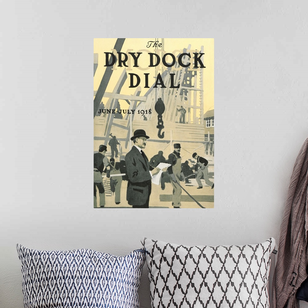 A bohemian room featuring 'Our New Dry Dock', front cover of the 'Morse Dry Dock Dial', June-July 1918