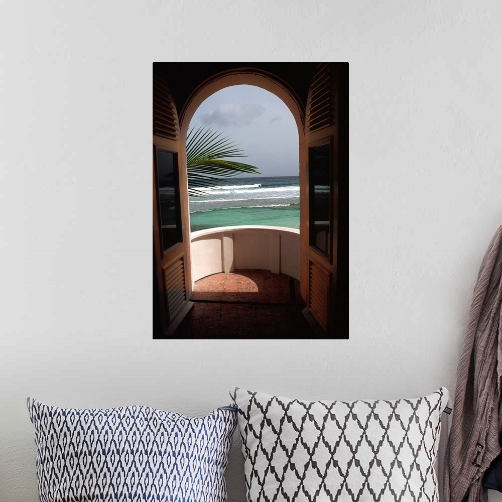 A bohemian room featuring Welcome to the Caribbean: Open door to the water.