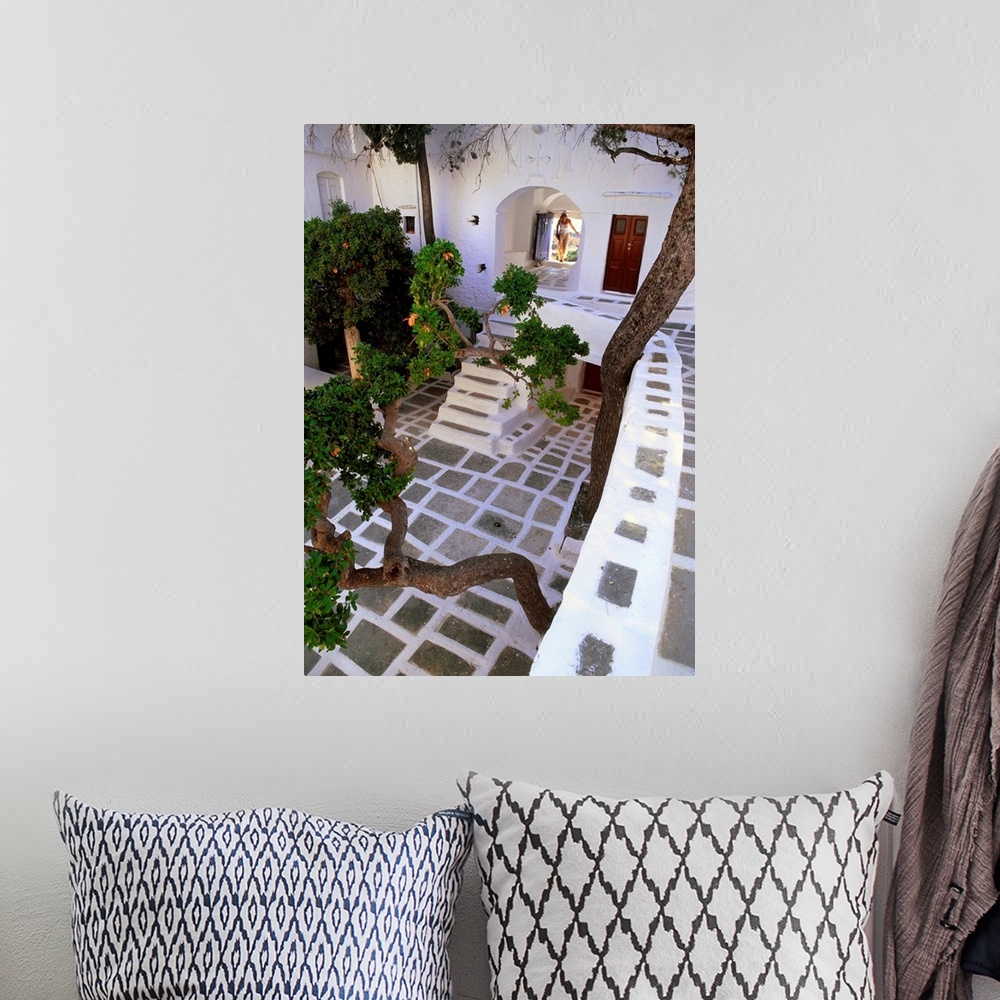 A bohemian room featuring Greece, Cyclades, Serifos, Moni Taxiarchon Monastery