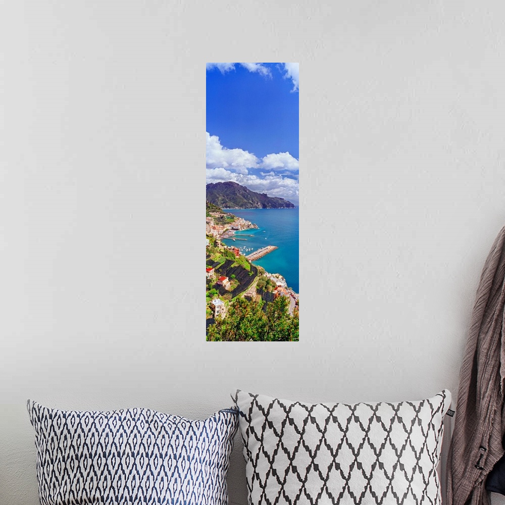 A bohemian room featuring Italy, Campania, Amalfi Coast, Peninsula of Sorrento, lemon orchards