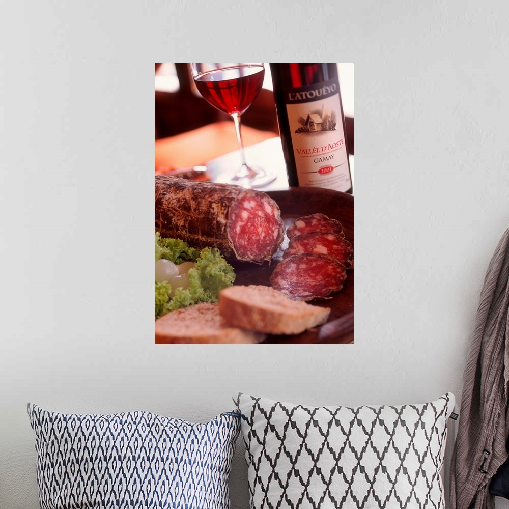 A bohemian room featuring Italy, Valle d'Aosta, typical salami