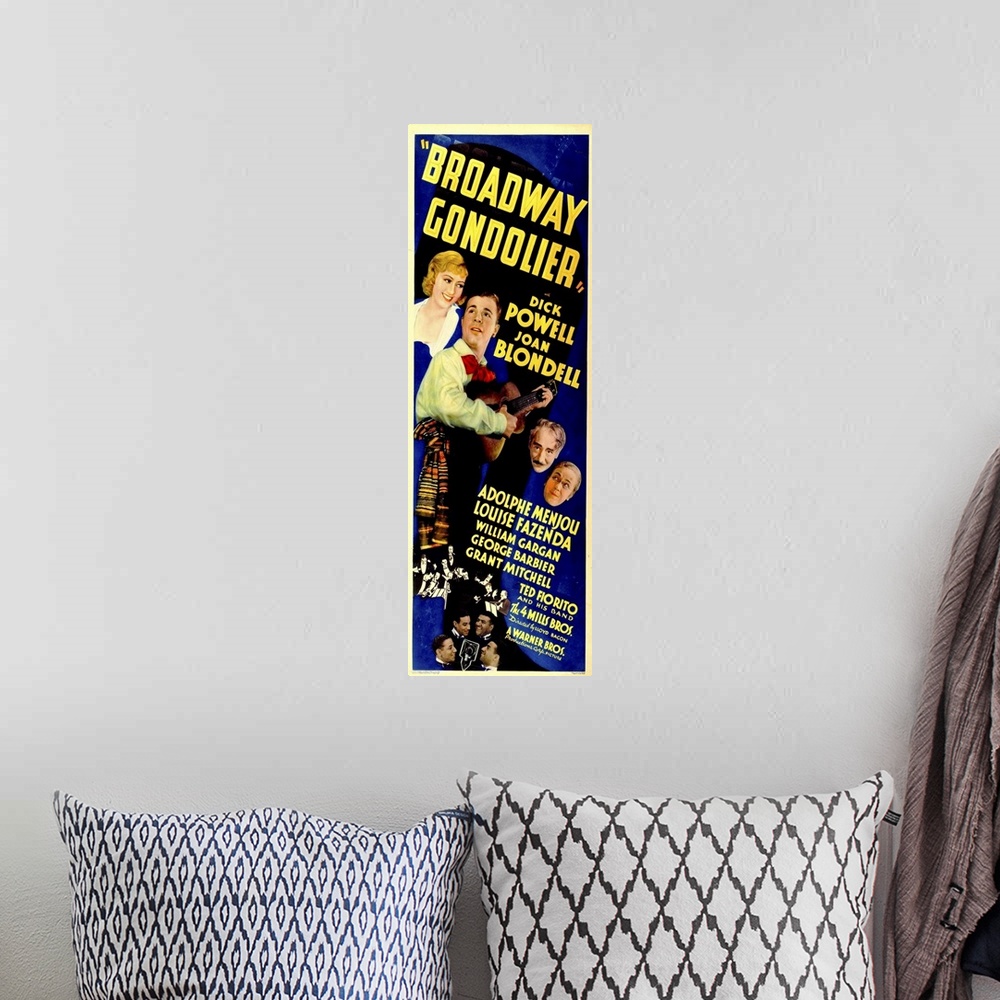 A bohemian room featuring Broadway Gondolier - Vintage Movie Poster