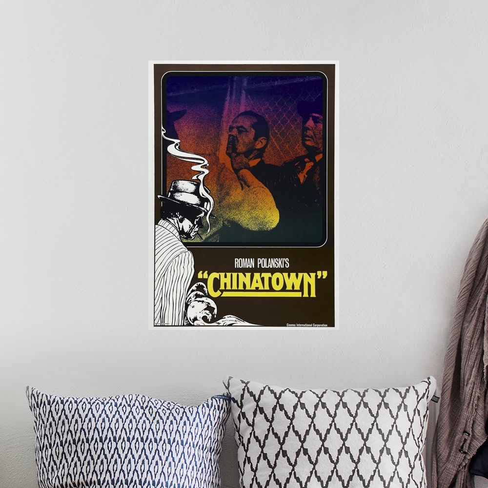 A bohemian room featuring Chinatown - Vintage Movie Poster (German)