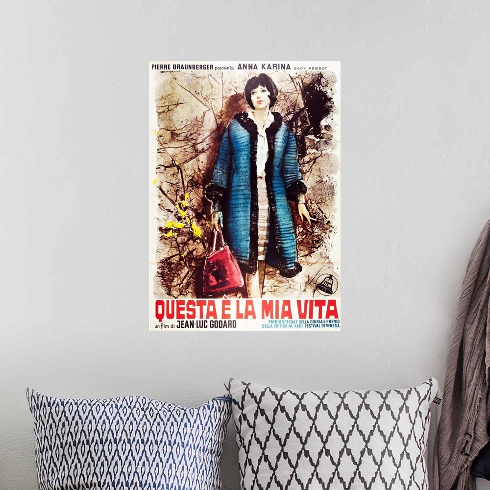 A bohemian room featuring My Life To Live, (aka Vivre Sa Vie, aka Questa E La Mia Vita), Anna Karina On Italian Poster Art,...