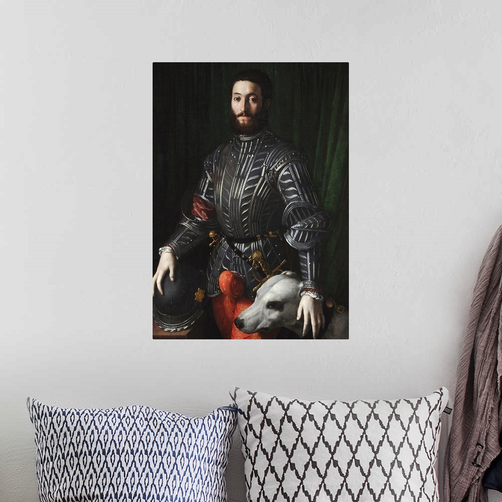 A bohemian room featuring Portrait of Guidobaldo della Rovere (Ritratto di Guidobaldo della Rovere), by Bronzino, 1532, 16t...