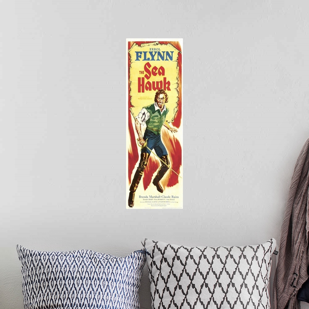 A bohemian room featuring The Sea Hawk - Movie Poster