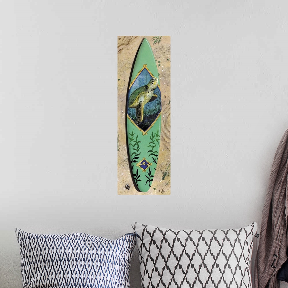A bohemian room featuring Turtle Board