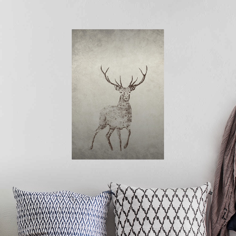 A bohemian room featuring Deer